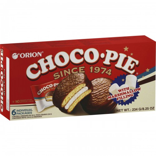 Choco Pie Bolo de Chocolate com Marshmallow 6 packs - Orion 234g